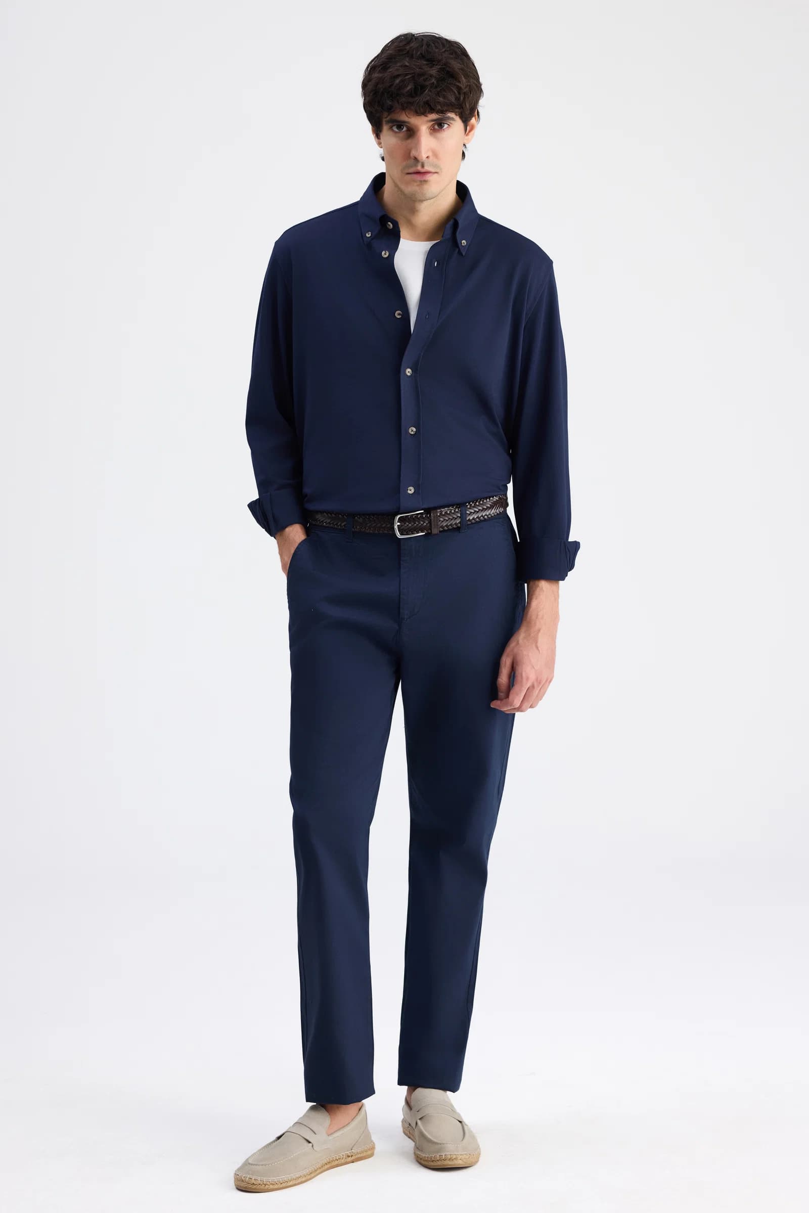 Ds Damat Comfort Lacivert Oxford Gömlek görsel 4