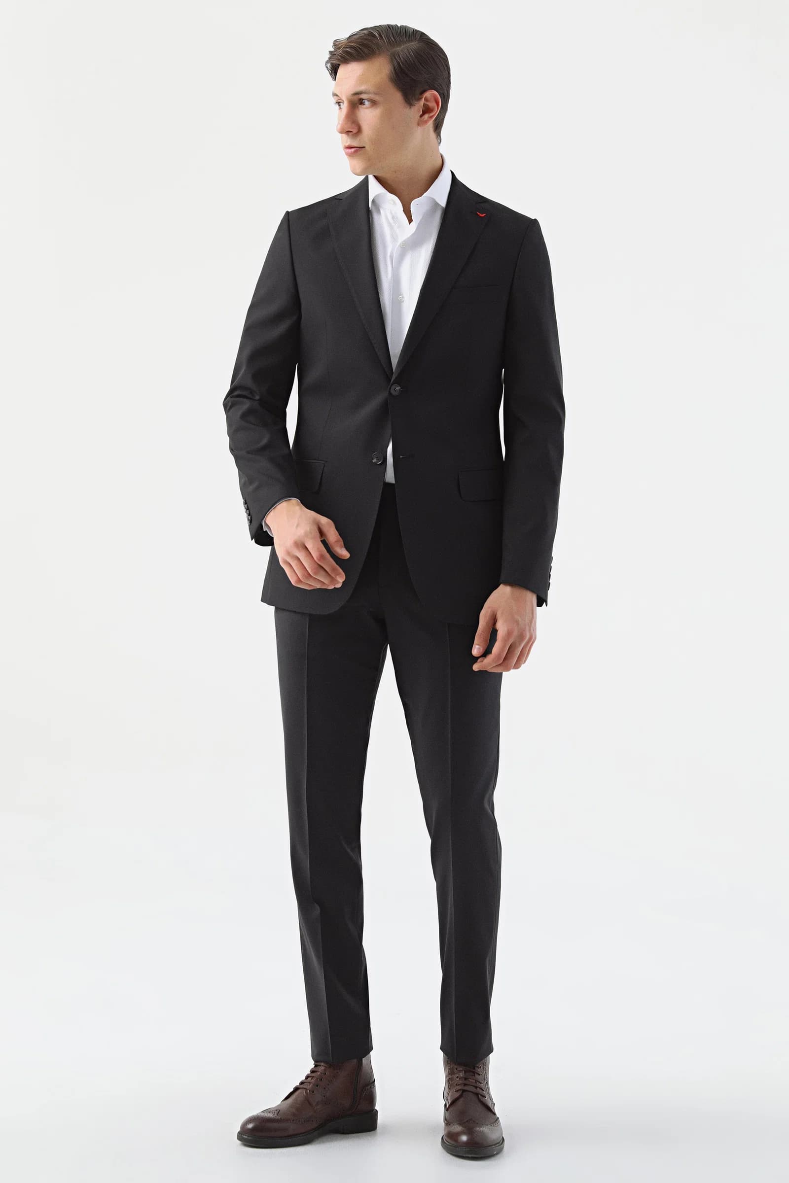 Ds Damat Slim Fit Siyah Düz Travel Takim Elbise görsel 2