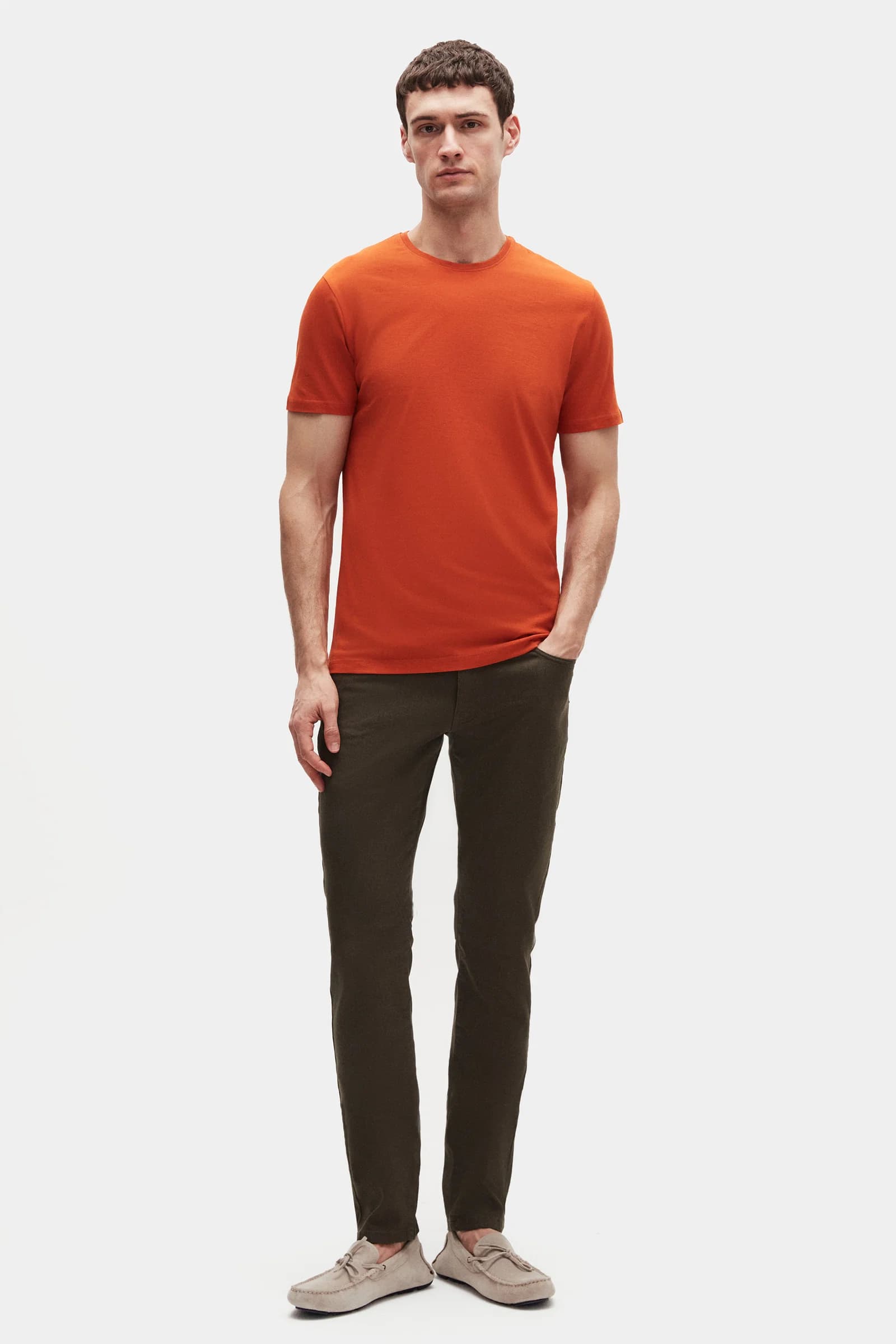 Ds Damat Regular Fit Kiremit Düz T-shirt görsel 4