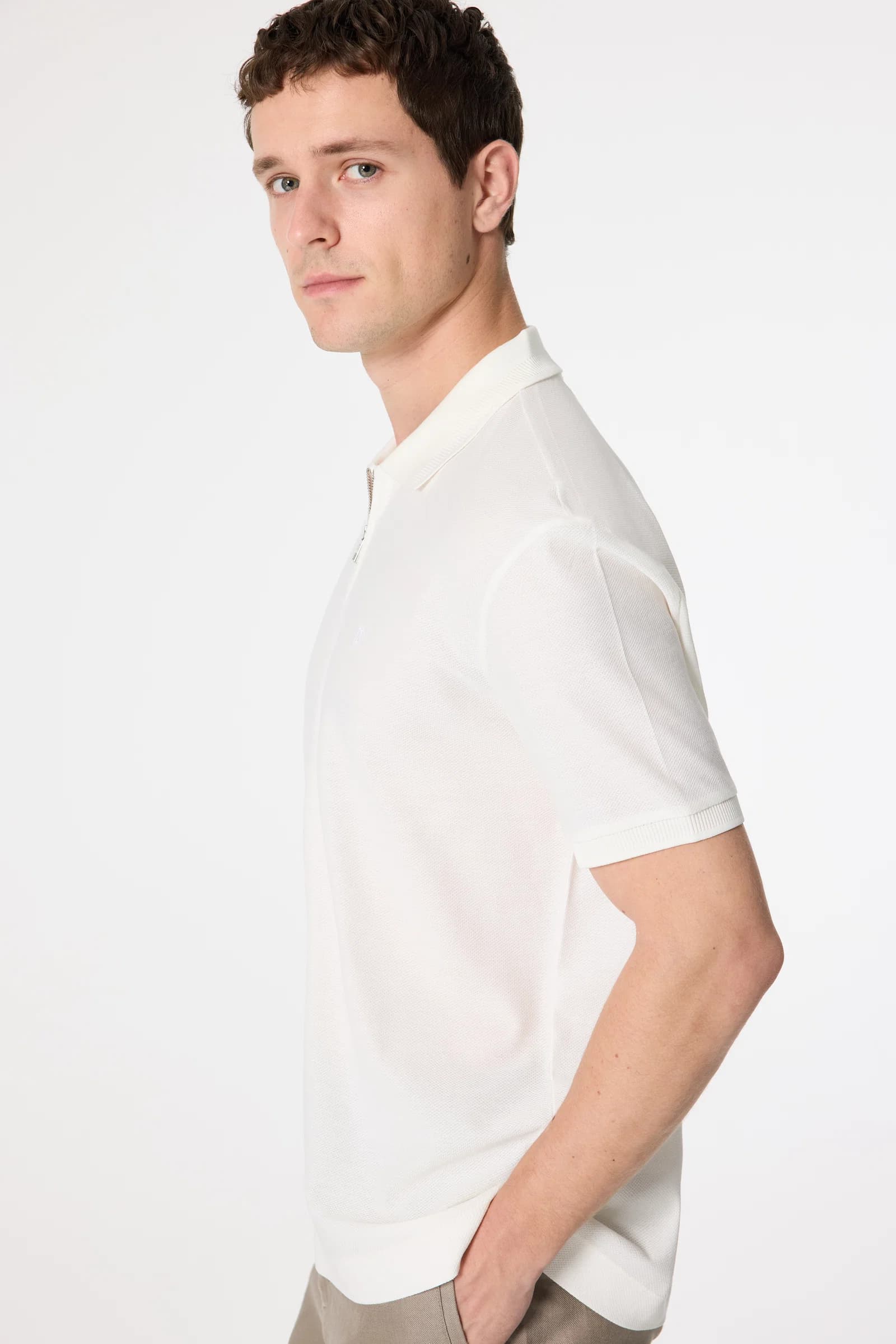Damat Regular Fit Ekru T-shirt görsel 7