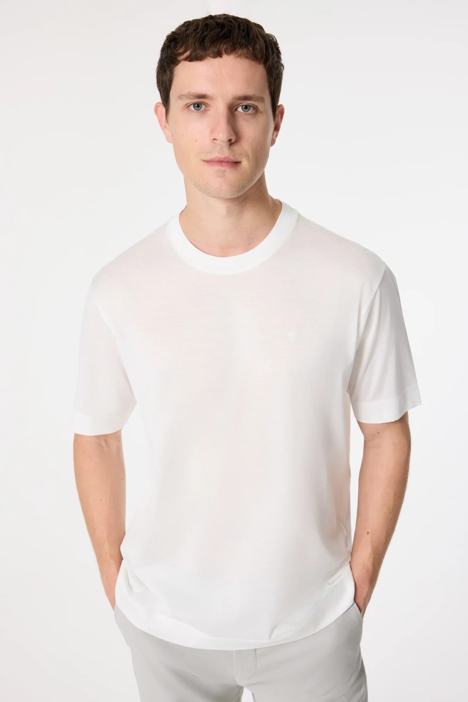 Damat Regular Fit Ekru T-shirt görsel 4