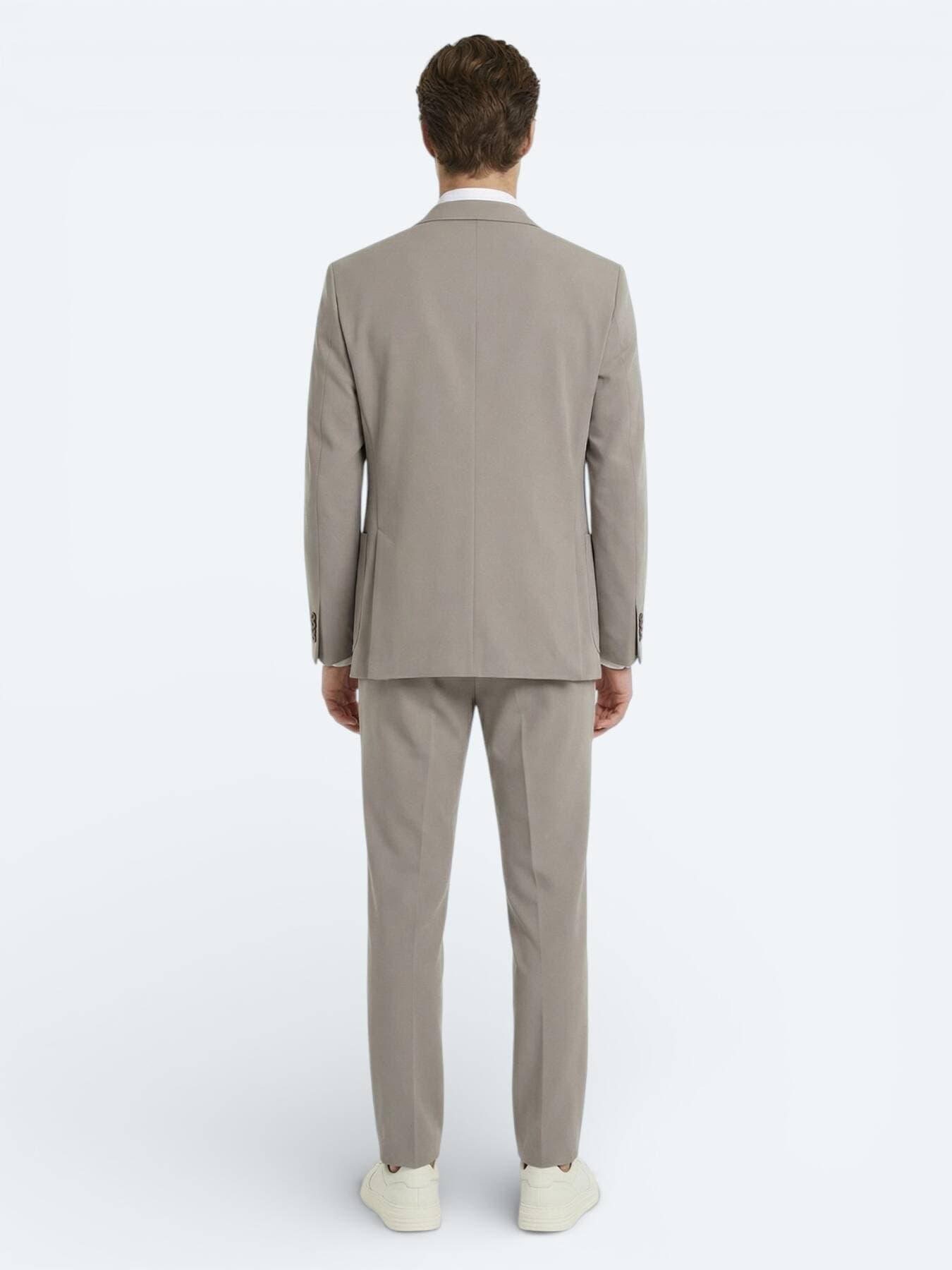 Açık Kahve Düz Modern Fit Takım Elbise görsel 4