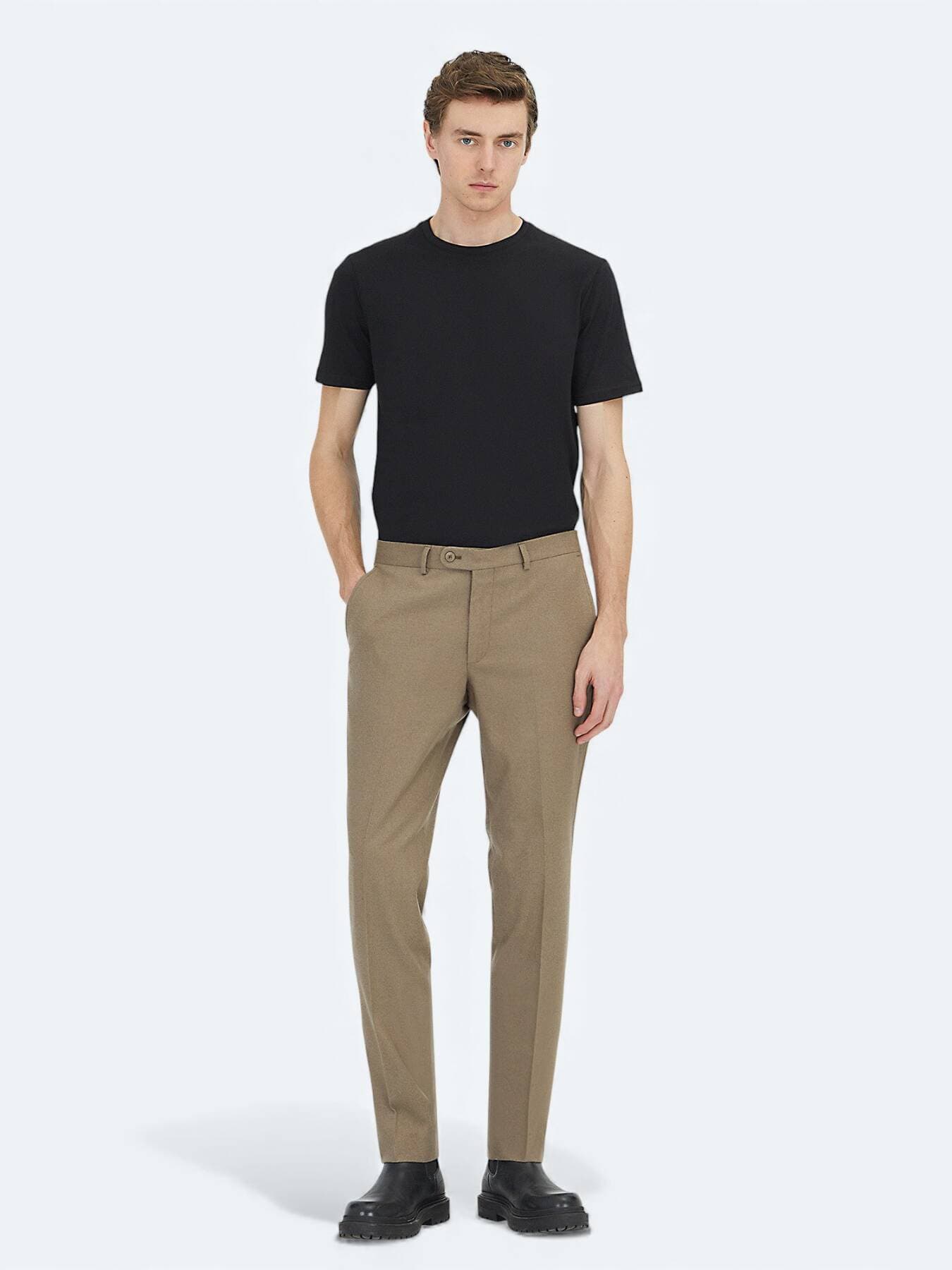 Vizon Düz Dokuma Fitted Fit Klasik Pantolon